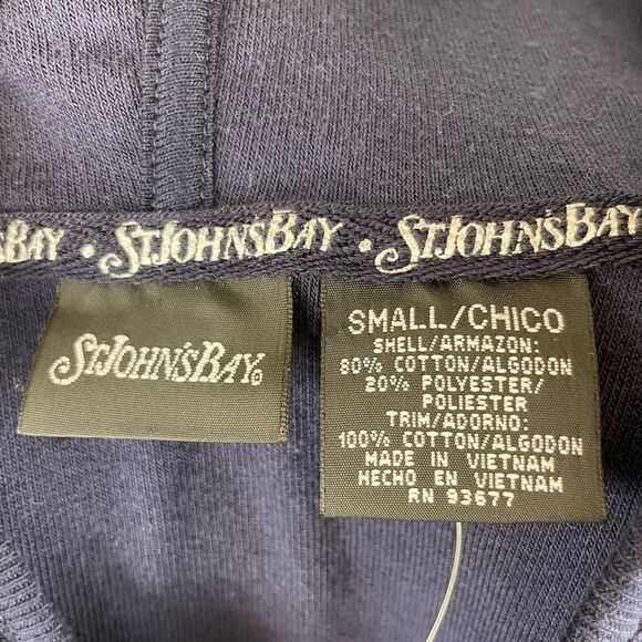 NWT St John’s Bay Navy Short Sleeve Full Zip Hoodie Size S - Picture 6 of 7